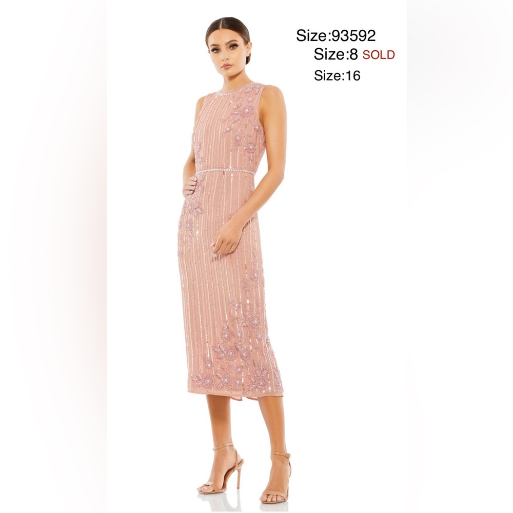 High neck sleeveless embellished midi dress